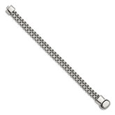 Chisel Stainless Steel Polished and Textured 8.75 inch Double Rolo Link Bracelet